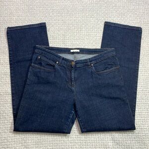 Eileen Fisher Blue Denim Jeans Size Medium Dark Wash Bootcut